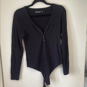 August Silk Black Long Sleeve Bodysuit